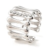 304 Stainless Steel Open Cuff Ring for Women RJEW-F166-04P-02-1