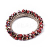 Candy Color Glass Beads Braided Stretch Bracelet BJEW-S144-006-3