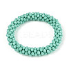 Faceted Opaque Glass Beads Stretch Bracelets BJEW-S144-002E-03-01-3