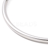 Non-Tarnish Screw End Ball 304 Stainless Steel Wire Open Cuff Bangle LS-BJEW-F435-02P-2