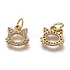 Brass Micro Pave Clear Cubic Zirconia Charms ZIRC-B002-55G-3