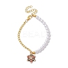Christmas ABS Plastic Imitation Pearl & Iron Curb Chains Link Bracelets BJEW-JB11276-2