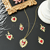 6Pcs 6 Styles Brass Micro Pave Cubic Zirconia Pendants KK-SC0006-92-5