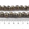 Electroplated Natural Lava Rock Beads Strands G-A251-D01-01J-4