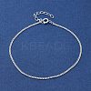 925 Sterling Silver Curb Chain Bracelets for Women BJEW-E101-01S-10-2