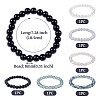 6Pcs 6 Styles 8mm Glass Round Beaded Stretch Bracelet Sets BJEW-TAC0024-3