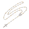 201 Stainless Steel Rosary Bead Necklaces NJEW-B143-09GP-4