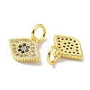 Real 18K Gold Plated Brass Micro Pave Cubic Zirconia Pendants KK-L209-039G-08-2