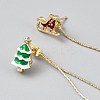 Christmas Tree & Santa Claus Enamel Asymmetrical Earrings EJEW-WH0047-108-2
