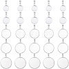50Pcs 5 Styles 304 Stainless Steel Pendant Cabochon Settings STAS-BBC0007-38-1