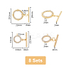 DICOSMETIC 8 Sets 2 Styles Brass Micro Pave Clear Cubic Zirconia Toggle Clasps KK-DC0003-40-2