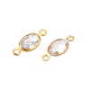 Brass Clear Cubic Zirconia Connector Charms KK-T070-09C-2