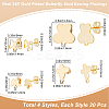 80Pcs 4 Style 201 Stainless Steel Stud Earring Findings EJEW-BBC0001-07-2