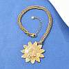 304 Stainless Steel Embossed Human Face Pendant Wheat Chain Necklaces NJEW-P430-03A-G-3