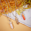 Natural & Synthetic Gemstone Pointed Pendants with Alloy Findings G-PH0001-06-5
