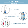 3 Pairs 3 Colors Dyed Natural Regalite Leaf Dangle Earrings with Brass Pins EJEW-FI0003-17-3