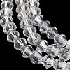 Transparent Electroplate Glass Beads Strands GLAA-F029-4mm-A13-3