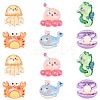 30Pcs 6 Styles Ocean Theme Opaque Resin Sea Animal Cabochons RESI-CJ0003-55-1