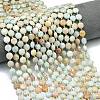 Natural Dyed White Jade Imitation Flower Amazonite Beads Strands G-C116-A54-02-1