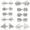 10Pcs 10 Styles Alloy Sweater Shawl Clips Brooches AJEW-CJ0001-66-1