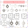 90Pcs 15 Style Tibetan Style Alloy Pendants TIBE-SC0001-81-2