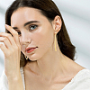 2 Pairs 2 Colors Alloy Oval & Rectangle Dangle Earrings for Women EJEW-FI0001-10-4