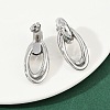 304 Stainless Steel Oval Dangle Stud Earrings EJEW-I319-01P-2