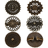 1Set Flat Round Alloy Shawls and Capes Buckles FIND-GF0008-08AB-1