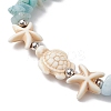 Natural Amazonite & Synthetic Turquoise Beaded Stretch Bracelets for Women BJEW-JB10750-02-3