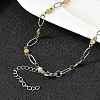 304 Stainless Steel Flower Link Chain Necklaces for Women NJEW-A046-02C-GP-2
