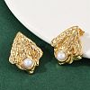 304 Stainless Steel ABS Plastic Pearl Stud Earrings STAS-D368-01B-G-2