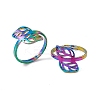 Ion Plating(IP) 201 Stainless Steel Hollow Out Leaf Adjustable Ring for Women RJEW-C045-05M-4