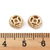 Brass Micro Pave Clear Cubic Zirconia Spacer Beads KK-K371-31G-3