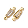 Brass Pave Clear Cubic Zirconia Connector Charms KK-Z121-06G-01-2