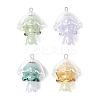 4Pcs 4 Colors Jellyfish Glass Pendants PALLOY-TA00308-1
