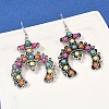 Alloy Synthetic Turquoise Dangle Earrings for Women EJEW-U053-10AS-01-1
