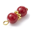 Baking Paint Glass Round Beaded Pendant PALLOY-JF02270-01-4