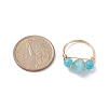 Cat Eye Beaded Finger Ring RJEW-JR00560-01-5