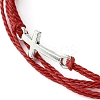 5Pcs 5 Colors Waxed Polyester Cords Multi-strand Bracelets Set BJEW-JB09632-S-3