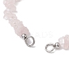 Natural Rose Quartz Chip Nylon Braided Beaded Bracelet Making AJEW-JB01296-01-2