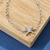 S925 Sterling Silver Micro Pave Cubic Zirconia Link & Charm Bracelets for Women BJEW-K276-02P-3
