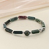 Natural Indian Agate Beaded Stretch Bracelets for Men Women WGE4A78-14-1