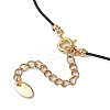 Natural Black Onyx(Dyed & Heated) Gourd Pendant Necklaces NJEW-JN05246-01-5