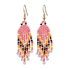 Bohemian Glass Seed Beads Dangle Earrings EJEW-MZ00338-04-2