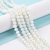 Electroplate Opaque Solid Color Glass Beads Strands EGLA-A034-P8mm-L17-5
