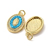 Brass Micro Pave Cubic Zirconia with Synthetic Opal Pendants KK-D096-03A-01-2
