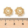 Flower Brass Micro Pave Clear Cubic Zirconia Bead Caps KK-A254-01A-G-2