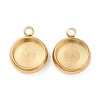 Ion Plating(IP) 304 Stainless Steel Pendant Cabochon Settings STAS-K202-03C-G-4