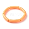 Candy Color Chunky Acrylic Curved Tube Beads Stretch Bracelets for Women BJEW-JB07312-2