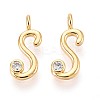 Brass Micro Pave Cubic Zirconia Charms KK-N263-97G-S-1